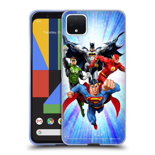 Justice League DC Comics Airbrushed Heroes Blue Purple Soft Gel Case for Google Pixel 4 XL