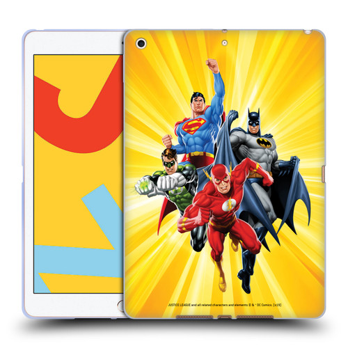 Justice League DC Comics Airbrushed Heroes Yellow Soft Gel Case for Apple iPad 10.2 2019/2020/2021