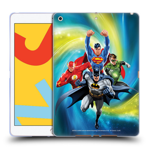 Justice League DC Comics Airbrushed Heroes Galaxy Soft Gel Case for Apple iPad 10.2 2019/2020/2021