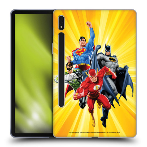 Justice League DC Comics Airbrushed Heroes Yellow Soft Gel Case for Samsung Galaxy Tab S8