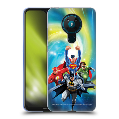 Justice League DC Comics Airbrushed Heroes Galaxy Soft Gel Case for Nokia 5.3