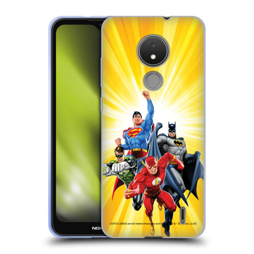 Justice League DC Comics Airbrushed Heroes Yellow Soft Gel Case for Nokia C21