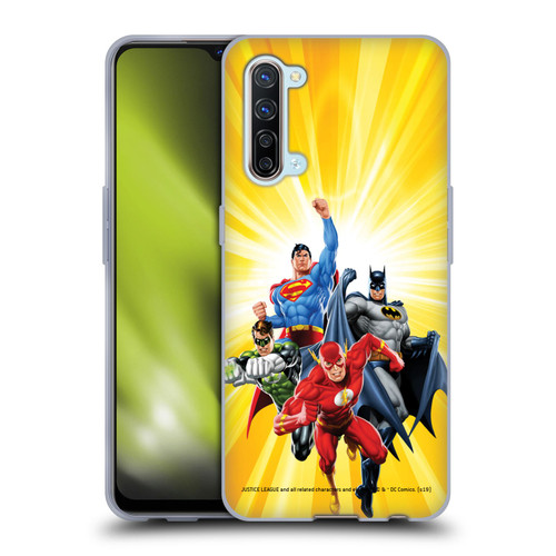 Justice League DC Comics Airbrushed Heroes Yellow Soft Gel Case for OPPO Find X2 Lite 5G