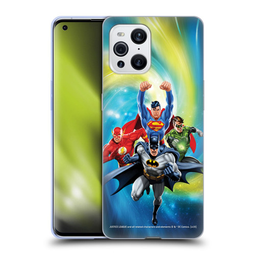 Justice League DC Comics Airbrushed Heroes Galaxy Soft Gel Case for OPPO Find X3 / Pro