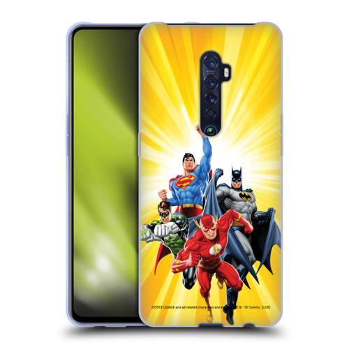 Justice League DC Comics Airbrushed Heroes Yellow Soft Gel Case for OPPO Reno 2