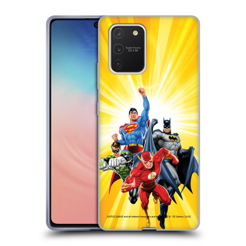 Justice League DC Comics Airbrushed Heroes Yellow Soft Gel Case for Samsung Galaxy S10 Lite