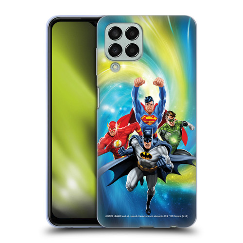 Justice League DC Comics Airbrushed Heroes Galaxy Soft Gel Case for Samsung Galaxy M33 (2022)