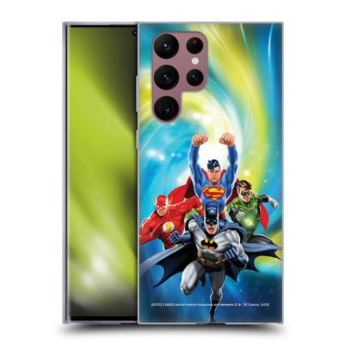 Justice League DC Comics Airbrushed Heroes Galaxy Soft Gel Case for Samsung Galaxy S22 Ultra 5G