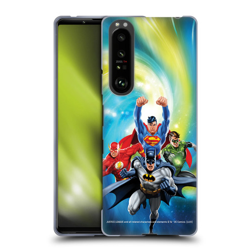 Justice League DC Comics Airbrushed Heroes Galaxy Soft Gel Case for Sony Xperia 1 III