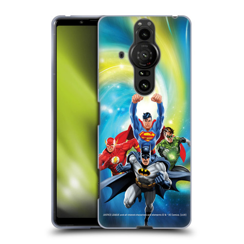 Justice League DC Comics Airbrushed Heroes Galaxy Soft Gel Case for Sony Xperia Pro-I