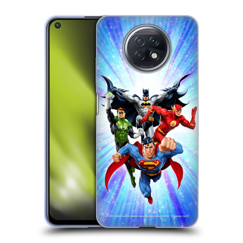 Justice League DC Comics Airbrushed Heroes Blue Purple Soft Gel Case for Xiaomi Redmi Note 9T 5G
