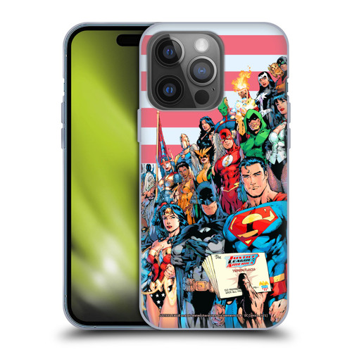 Justice League DC Comics Comic Book Covers Of America #1 Soft Gel Case for Apple iPhone 14 Pro