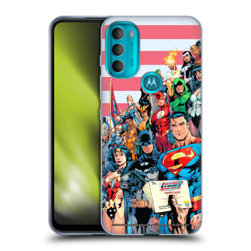 Justice League DC Comics Comic Book Covers Of America #1 Soft Gel Case for Motorola Moto G71 5G