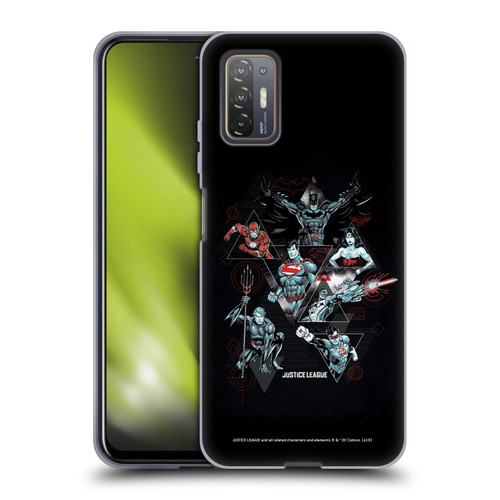 Justice League DC Comics Dark Electric Graphics Heroes Triangle Soft Gel Case for HTC Desire 21 Pro 5G