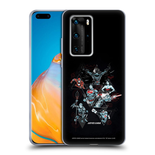 Justice League DC Comics Dark Electric Graphics Heroes Triangle Soft Gel Case for Huawei P40 Pro / P40 Pro Plus 5G