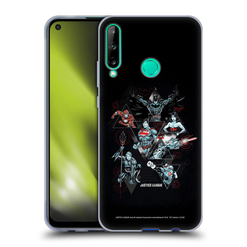 Justice League DC Comics Dark Electric Graphics Heroes Triangle Soft Gel Case for Huawei P40 lite E