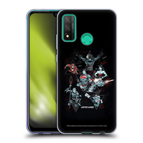 Justice League DC Comics Dark Electric Graphics Heroes Triangle Soft Gel Case for Huawei P Smart (2020)