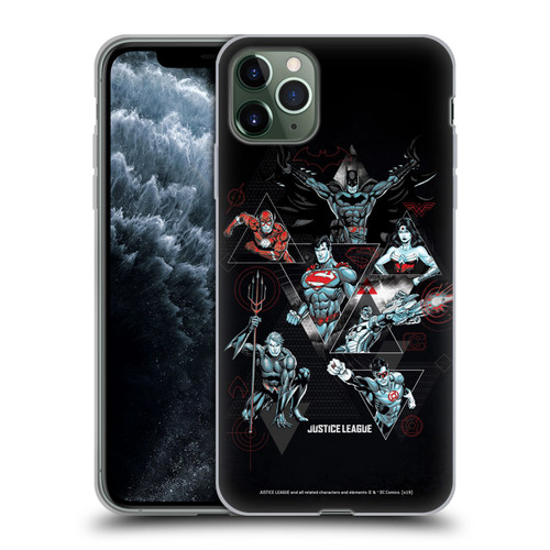 Justice League DC Comics Dark Electric Graphics Heroes Triangle Soft Gel Case for Apple iPhone 11 Pro Max
