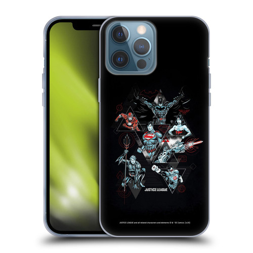 Justice League DC Comics Dark Electric Graphics Heroes Triangle Soft Gel Case for Apple iPhone 13 Pro Max