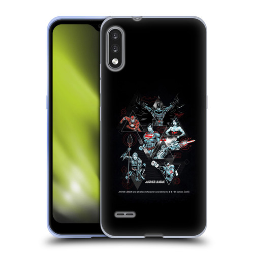 Justice League DC Comics Dark Electric Graphics Heroes Triangle Soft Gel Case for LG K22