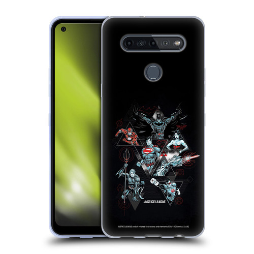 Justice League DC Comics Dark Electric Graphics Heroes Triangle Soft Gel Case for LG K51S