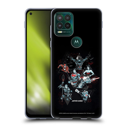 Justice League DC Comics Dark Electric Graphics Heroes Triangle Soft Gel Case for Motorola Moto G Stylus 5G 2021