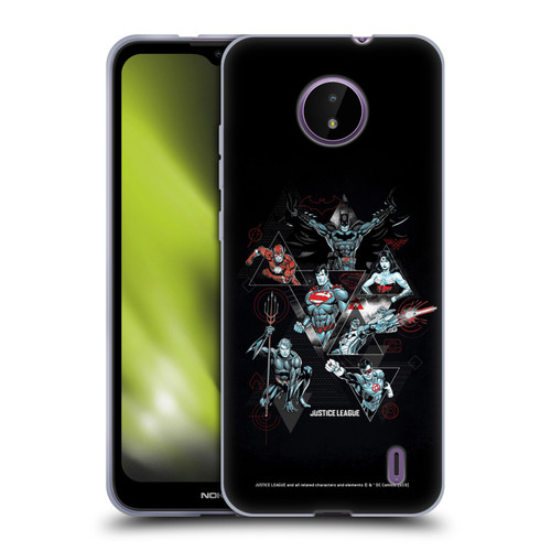 Justice League DC Comics Dark Electric Graphics Heroes Triangle Soft Gel Case for Nokia C10 / C20