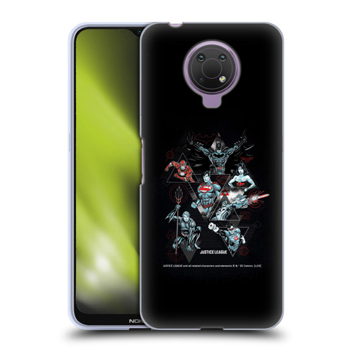Justice League DC Comics Dark Electric Graphics Heroes Triangle Soft Gel Case for Nokia G10