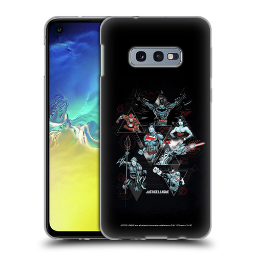 Justice League DC Comics Dark Electric Graphics Heroes Triangle Soft Gel Case for Samsung Galaxy S10e