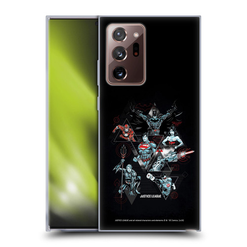 Justice League DC Comics Dark Electric Graphics Heroes Triangle Soft Gel Case for Samsung Galaxy Note20 Ultra / 5G