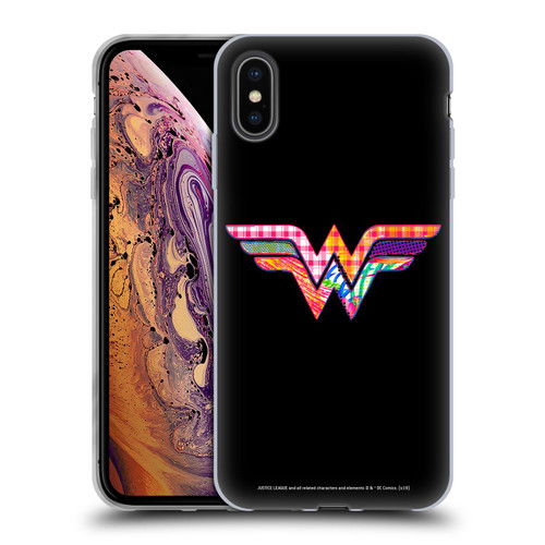 Justice League DC Comics Dark Electric Pop Icons Wonder Woman Soft Gel Case for Apple iPhone XS Max