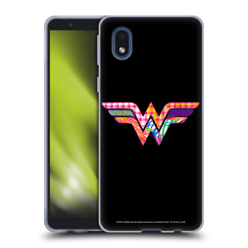 Justice League DC Comics Dark Electric Pop Icons Wonder Woman Soft Gel Case for Samsung Galaxy A01 Core (2020)