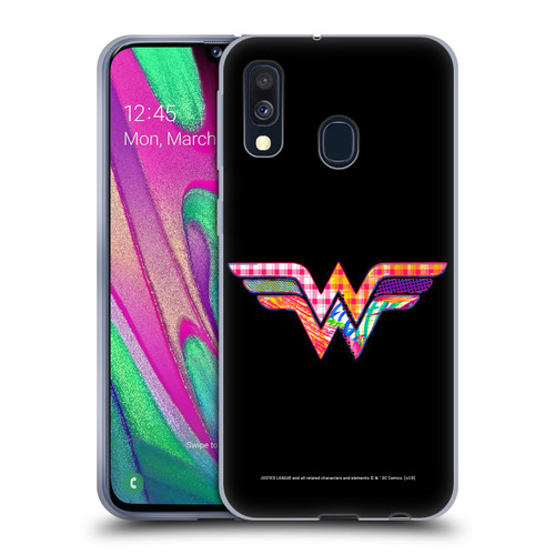 Justice League DC Comics Dark Electric Pop Icons Wonder Woman Soft Gel Case for Samsung Galaxy A40 (2019)