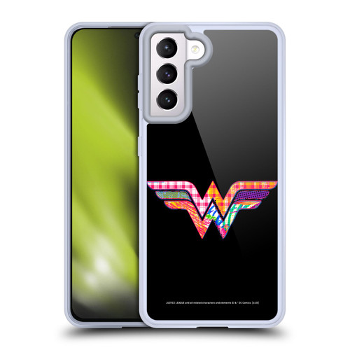 Justice League DC Comics Dark Electric Pop Icons Wonder Woman Soft Gel Case for Samsung Galaxy S21 5G