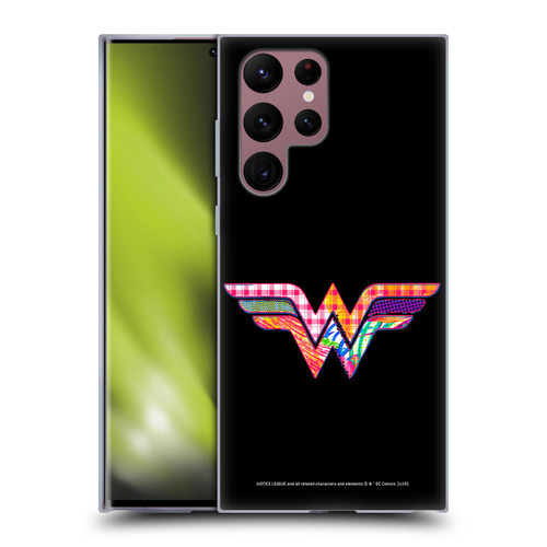Justice League DC Comics Dark Electric Pop Icons Wonder Woman Soft Gel Case for Samsung Galaxy S22 Ultra 5G