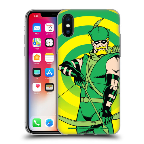 Justice League DC Comics Green Arrow Comic Art Classic Soft Gel Case for Apple iPhone X / iPhone XS