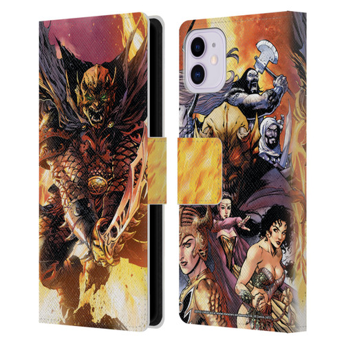 Justice League DC Comics Dark Comic Art Etrigan Demon Knights Leather Book Wallet Case Cover For Apple iPhone 11