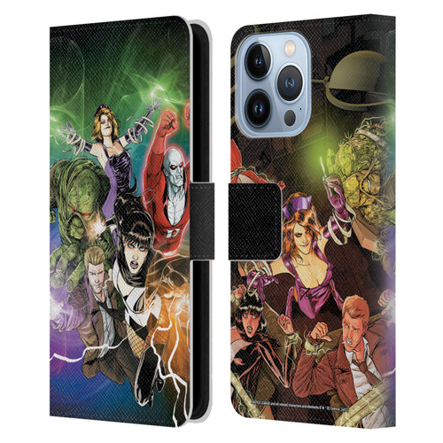 Justice League DC Comics Dark Comic Art #30 Group Leather Book Wallet Case Cover For Apple iPhone 13 Pro