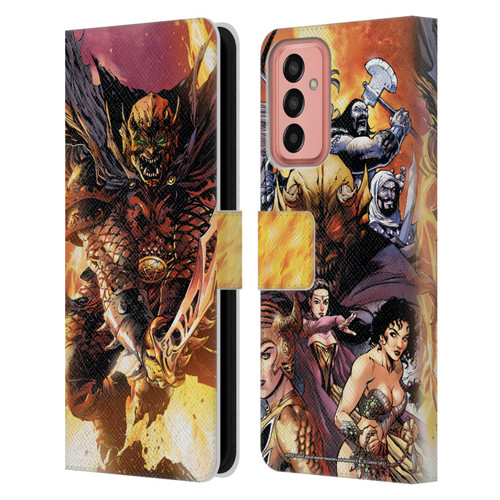 Justice League DC Comics Dark Comic Art Etrigan Demon Knights Leather Book Wallet Case Cover For Samsung Galaxy M13 (2022)