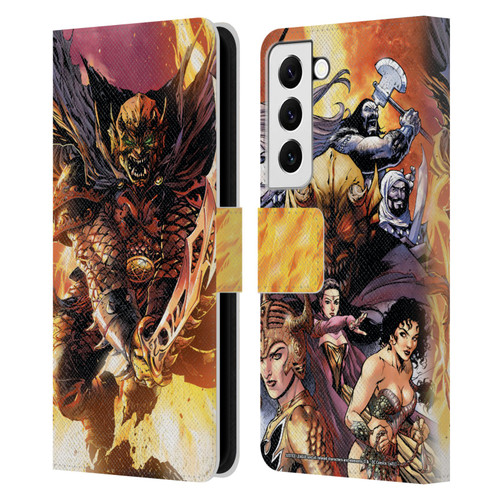 Justice League DC Comics Dark Comic Art Etrigan Demon Knights Leather Book Wallet Case Cover For Samsung Galaxy S22 5G