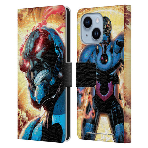 Justice League DC Comics Darkseid Comic Art New 52 #6 Cover Leather Book Wallet Case Cover For Apple iPhone 14 Plus