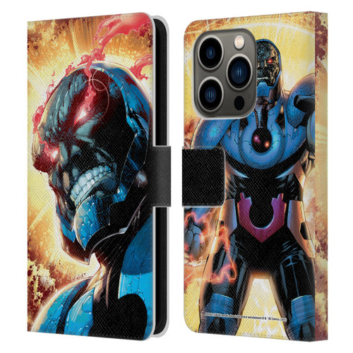 Justice League DC Comics Darkseid Comic Art New 52 #6 Cover Leather Book Wallet Case Cover For Apple iPhone 14 Pro