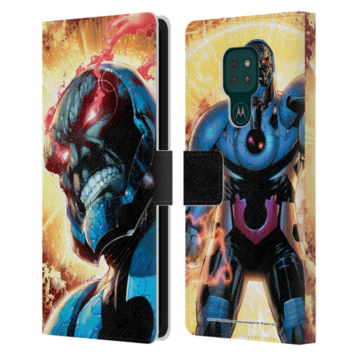 Justice League DC Comics Darkseid Comic Art New 52 #6 Cover Leather Book Wallet Case Cover For Motorola Moto G9 Play