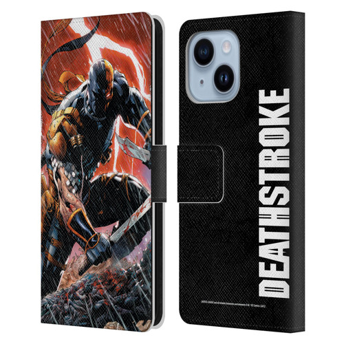 Justice League DC Comics Deathstroke Comic Art Vol. 1 Gods Of War Leather Book Wallet Case Cover For Apple iPhone 14 Plus