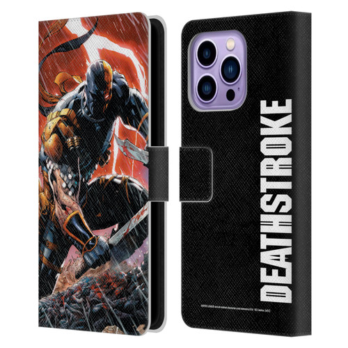 Justice League DC Comics Deathstroke Comic Art Vol. 1 Gods Of War Leather Book Wallet Case Cover For Apple iPhone 14 Pro Max