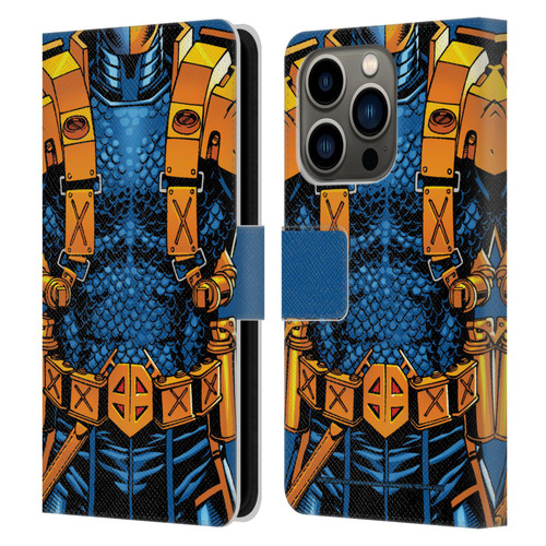 Justice League DC Comics Deathstroke Comic Art New 52 Costume Leather Book Wallet Case Cover For Apple iPhone 14 Pro