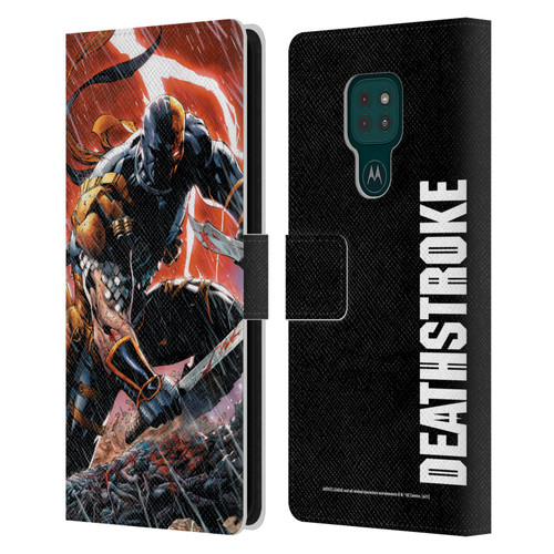 Justice League DC Comics Deathstroke Comic Art Vol. 1 Gods Of War Leather Book Wallet Case Cover For Motorola Moto G9 Play