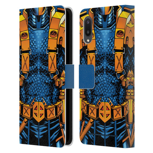 Justice League DC Comics Deathstroke Comic Art New 52 Costume Leather Book Wallet Case Cover For Samsung Galaxy A02/M02 (2021)