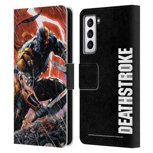 Justice League DC Comics Deathstroke Comic Art Vol. 1 Gods Of War Leather Book Wallet Case Cover For Samsung Galaxy S21 5G