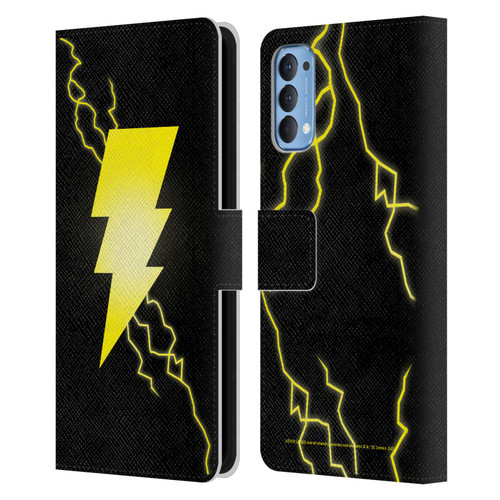 Justice League DC Comics Shazam Black Adam Classic Logo Leather Book Wallet Case Cover For OPPO Reno 4 5G